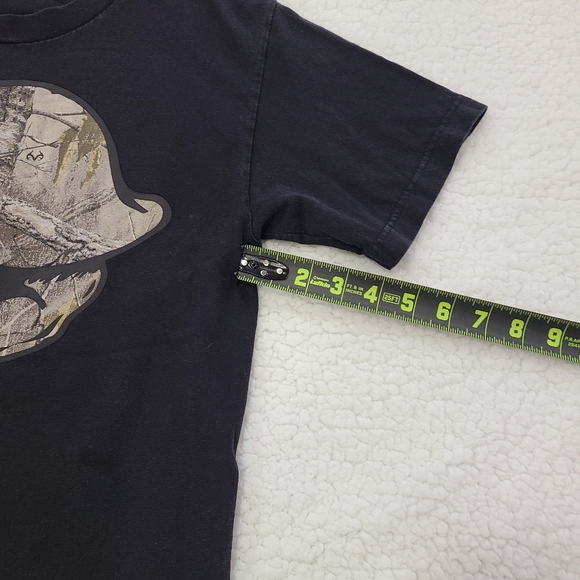 Metal Mulisha and Real Tree Colab Boys T Shirt Black and Camouflage Size Small - Picture 5 of 7